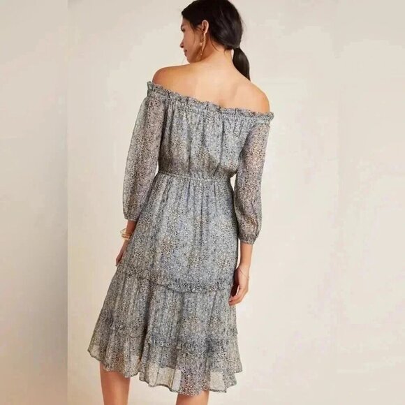 Anthropologie Kira Off-The-Shoulder Peasant Dress 14 - Picture 16 of 16